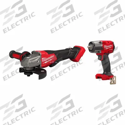 MILWAUKEE Grinder and Impact Wrench: 2 Tools, Angle Grinder/Impact Wrench, 18 V DC Volt - Milwaukee 18V Cordless Tool Combination Kits