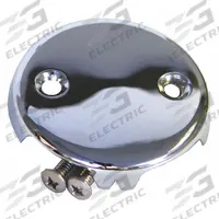 KISSLER Overflow Face Plate: Metal, Chrome-Plated, 2 in Overall Dia, 1/2 in Overall Ht, Screw (MPN 42-7132). Key specifications — Color: Silver; Includes: Faceplate and Screws; Connection Type: Screw; Material: Metal.