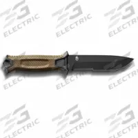GERBER Fixed Blade Knife: Serrated, 9 3/4 in Overall Lg, Steel, Rubber, 4 3/4 in Blade Lg (MPN 30-001059). Key specifications — attr307498: Yes; attr307493: Rubber; attr307491: Steel; attr324881: GERBER.