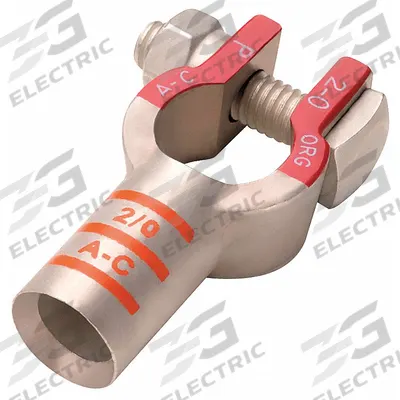 ECO-MAX Battery Terminal: Straight, Crimp, 1/0 ga, Black Color, Positive - Straight Alignment
