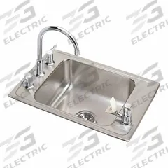 ELKAY Classroom Sink: Dual Manual Handle, Lever, 25 in Overall Lg, 17 in Overall Wd, 3 Faucet Holes (MPN DRKAD251765C). Key specifications — Brand: ELKAY; Sink Material: Stainless Steel.