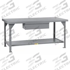 LITTLE GIANT Workbench: Fixed Ht, Steel, 60 in x 30 in, 10,000 lb Overall Load Capacity, Gray (MPN WW-3060-HD). Key specifications — Included Components: Drawer; Brand: LITTLE GIANT.