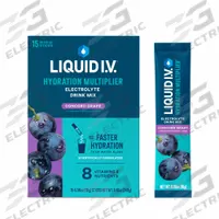 LIQUID I.V. Hydration Drink Mix: Grape, Single-Serve, 16 oz Concentrate Per Pack, Full-Sugar, 15 PK (MPN LVM-1506). Key specifications — Manufacturer Part Number: LVM-1506; Flavor: Grape.