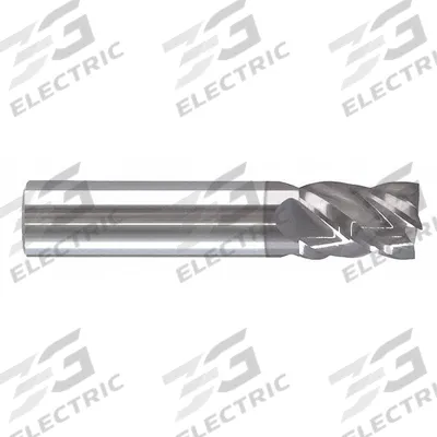 APPROVED VENDOR Square End Mill: Carbide, AlTiCrN Coated, 4 Flute, 3/8" Mill Dia - Fast-Cutting Carbide Square End Mills for Steel & Cast Iron