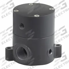 PLAST-O-MATIC Pneumatically Actuated Diaphragm Valve: 3/4 in, Polypropylene, 3-Way, FNPT x FNPT (MPN BSDA075T-NC-PP). Key specifications — Diaphragm Material: PTFE; Actuator Operation: Air to Spring; Connection Gender - Side 1: Female; Connection Gender - Side 2: Female; Connection Type - Side 2: NPT; Brand: PLAST-O-MATIC; For Media: Corrosive Chemicals; Diaphragm Valve Type: 3-Way.