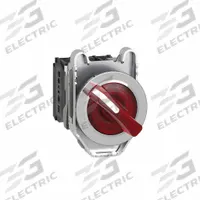 SCHNEIDER Selector Switch: 30 mm Panel Mounting Size, 2 Positions, Short Lever, 1NO/1NC, Metallic (MPN XB4FK124G5). Key specifications — AC Contact Rating: 3 A @ 240 V; Action: Maintained/Maintained; Cam: No Cam Included; DC Contact Rating: 0.1 A @ 600 V; Hazardous Location Specification: Not Rated; Operator Head Material: Plastic; Operator Head Type: Short-Handled Knob; Operator Illumination: Illuminated.