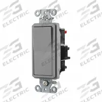 HUBBELL Wall Switch: Rocker Switch, Single Pole, Maintained, Gray, 120/277V AC, 20 A (MPN DS120STGY). Key specifications — Illuminated: No; Voltage Rating: 120/277V AC.