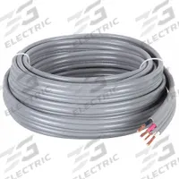 ROMEX Underground Feeder Cable: UF-B, 8 AWG, 3 Conductors, Black/Red/White, 25 ft Overall Lg, Gray (MPN 147835). Key specifications — Grounding Conductor Insulation Color: Bare; Grounding Conductor Insulation Material: Uninsulated; Grounding Conductor Size: 10 AWG; Standards: UL 493; Manufacturer Part Number: 147835; Brand: ROMEX; Grounding Conductor Material: Copper; Includes Grounding Conductor: Yes.