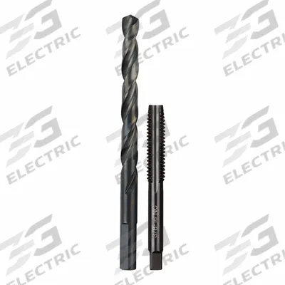 MILWAUKEE Plug Tap and Drill Bit: 2 Pc, 3/8"-16 Tap - Drill Bit & Hand Tap Sets