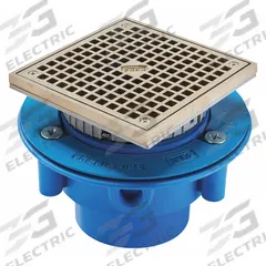 ZURN Floor Drain: 8 in Overall Dia, 5 in Grate Size, 4 in Nominal Pipe Size, Plastic, Nickel Bronze (MPN GR-FS05NI-P4S-PS-CC). Key specifications — Brand: ZURN.