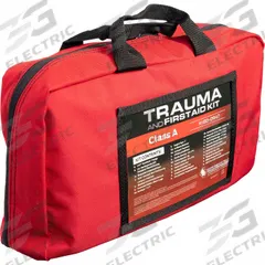 Trauma and First Aid Kit: 85 Components, Nylon, Bag, Red, No Medication Included, Nylon (MPN 80-0947). Key specifications — Brand: NORTH AMERICAN RESCUE; Adhesive Bandages Included: Vent Compact Chest Seal; Product Type: Trauma and First Aid Kit; PPE and Disposal Equipment Included: (2) Pairs Responder Nitrile Gloves (Large); Oral and Inhalant Medicinals Included: No Oral/Inhalant Medicinals; Tools Included: Permanent Marker; Topical Medicinals Included: (10) Antibiotic Ointment; Wound Dressings Included: Burn Dressing.