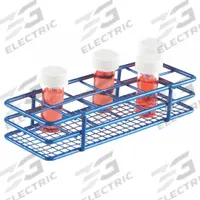 Tube Rack: 2 1/2 in Overall Wd, 6 1/2 in Overall Ht, Wire, Blue, (12) Wells, 12 Compartments (MPN 120085). Key specifications — Material: Wire; Mounting Location: Benchtop; Color: Blue; Product Type: Test Tube Rack; Total Holding Capacity: (12) Wells; Brand: HEATHROW SCIENTIFIC.