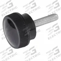 Knurled Screws; Knurled Hand Knobs: Knurled, Plastic w/ Steel Thread, M6 Thread, 15 mm Thread Lg (MPN 6127045). Key specifications — Brand: JW WINCO; Color: Black.