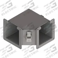 Wireway 90 Degree Elbow: 4 in Wd, 4 in Ht, 4 in, Hinged Cover with Quick-Release Latches, Steel (MPN F44LE9A). Key specifications — Cover Location: Inside; Brand: HOFFMAN; With Knockouts: No.