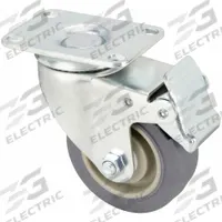 APPROVED VENDOR Plate Caster: Swivel, Total Lock, Rubber, 3 1/2 in Wheel Dia., 1 1/4 in Wheel Wd (MPN P12S-PRP035D-12-TB). Key specifications — Brand: APPROVED VENDOR; Wheel/Tread Color: Gray; Roll Up: Swivel with Total Lock.