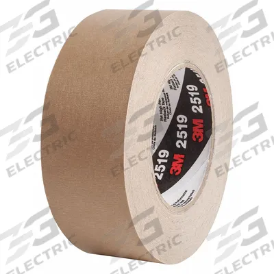 3M Masking Tape: 2519, Tan, 1 7/8 in Roll Wd, 60 yd Overall Roll Lg, 7.1 mil Thick - Flatback Tape