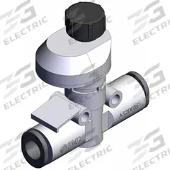 SMC Speed Controller: In-Line Fitting, Screw, 1/8 in Valve Body Size, 6 mm Push to Connect Tube (MPN AS2002FS-06). Key specifications — attr947203: Brass/PBT; attr947205: SMC.