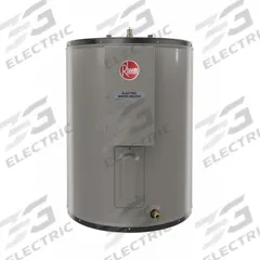 RHEEM Electric Water Heater: 240V AC, 28 gal, 12,000 W, Single/Three Phase, 30 in Ht, 30 gph @ 40°F (MPN ELDS30-FTB). Key specifications — Phase: Single; Brand: RHEEM.