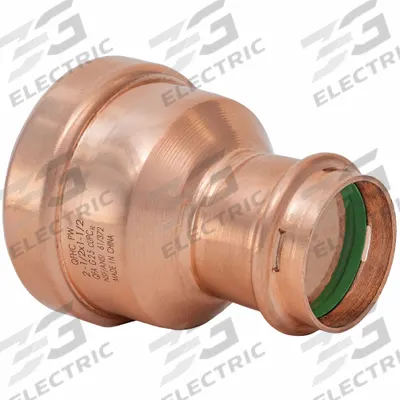 QUICKFITTING SUREPRESS Crimp Coupling: Straight, 2 1/2 in CTS x 1 1/2 in CTS size - Plumbing Copper & Bronze Press Tube Fittings with Seal Window