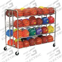 CHAMPION SPORTS Ball Rack: 55 1/2 in Overall Lg, 24 in Overall Wd, 46 1/2 in Overall Ht, Steel (MPN BRC48)