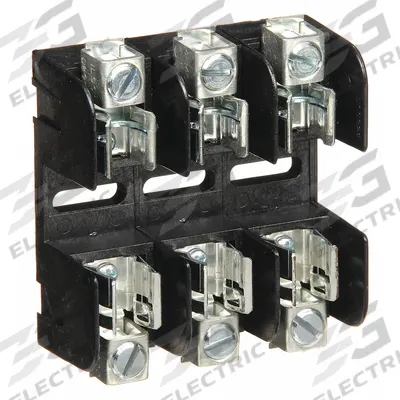 MERSEN Fuse Block: Open Block Design, 3 Pole, 250 V AC, Box Lug - Fuse Blocks for UL Class RK1 & RK5 Fuses