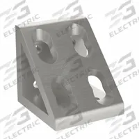 Inside Corner Bracket: Gusseted Inside-Corner Bracket, 25 Series, 50 mm x 47 mm x 50 mm, 8 Holes (MPN 25-4138). Key specifications — Material: Aluminum; Brand: 80/20; Finish: Anodized.