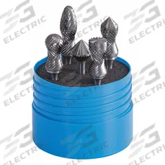 SGS PRO Carbide Bur Set: 1/4" Shank, Double/Single Cut, 1/2" to 5/8" Head Dia, 5 pc (MPN 18220). Key specifications — Trade Number: SK-5RA; Brand: SGS PRO.