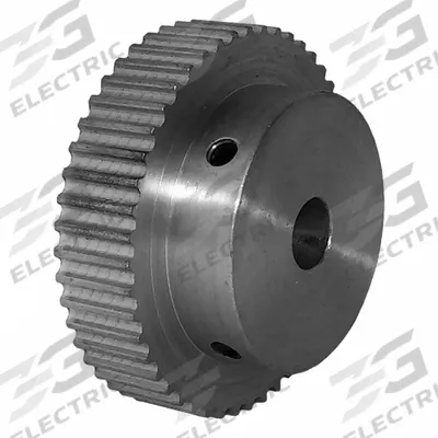 Dayton Timing Pulley: Curvilinear, Fixed, For HTD Timing Belt Section, For 6 mm Belt Wd - HTD Section Fixed-Bore Timing Pulleys with Hub