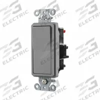 HUBBELL Wall Switch: Rocker Switch, 3-Way, Maintained, Gray, 120/277V AC, 20 A (MPN DS320STGY). Key specifications — Illuminated: No; Voltage Rating: 120/277V AC.