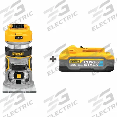 DEWALT Cordless Compact Router w/ BONUS BATTERY: 20V MAX*, Battery Included, Fixed Base - DEWALT Cordless Routers