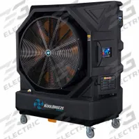 KWIKOOL Portable Evaporative Cooler: 1,722 sq ft – 5,700 sq ft, 6-20P, 220V AC, 18,835 cfm Airflow (MPN KB190X2). Key specifications — attr1152013: Variable; attr1151993: KWIKOOL.