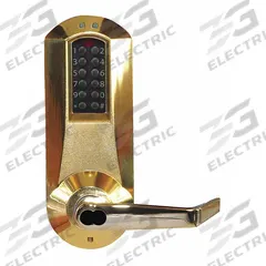 KABA E-PLEX Electronic Keyless Lock: Keypad, ADA Compliant, Brass (MPN E5031SWL-605-41). Key specifications — Product Type: Electronic Keyless Lock; Manufacturer Part Number: E5031SWL-605-41; Access Method: Keypad; Key Override Options: Large Format Removable Cores; Small Format Interchangeable Core.