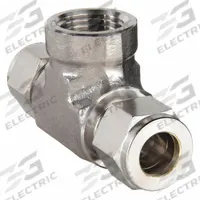 PARKER Compression Tee Fitting: 1/4 in OD x 1/4 in OD x 1/4 in Pipe Fitting Size, Stainless Steel (MPN 4FBT4N-316). Key specifications — Compatible Fitting Brands: Parker A-LOK; Brand: PARKER.