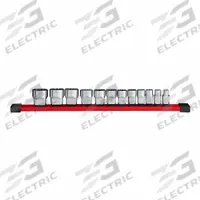 MILWAUKEE Socket Set - SAE 12pt: 3/8 in Drive Size, Small Set (0-50 pieces) Set Size, 12 Pieces, SAE (MPN 48-22-9420). Key specifications — attr1204251: MILWAUKEE; attr1215453: 3/8 in; attr1215454: 1/4 in to 15/16 in; attr1224229: Friction.