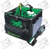 GREENLEE Tool Bag: 13 in W x 13 in D x 11 in H, Black, Polyester, 11 Pockets, 11 Inside Pockets (MPN 0158-28). Key specifications — Color: Black; Brand: GREENLEE; Material: Polyester.