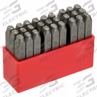 APPROVED VENDOR Hand Stamp Kit: Ampersand (&)/A thru Z, 3/16 in Character Ht, 2 11/16 in Shank Lg (MPN 3W638). Key specifications — Material: Steel; Brand: APPROVED VENDOR; Characters Included: A thru Z.