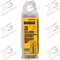 DEWALT Cut-Out Bit: High Speed Steel, 1/8 in Drill Bit Dia, 1 3/8 in Cutting Dp, 10 PK (MPN DWAST18010). Key specifications — attr1254788: DEWALT; attr1254791: High Speed Steel; attr1254800: Drywall.