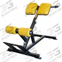PROMAXIMA Hyperextension Bench: Steel, Powder Coated, Gray, Black, Vinyl, 60 in Overall Lg (MPN FW-78)