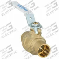 MILWAUKEE VALVE Manual Two-Way Ball Valve: 3/4 in, Brass, Straight, Sweat x Sweat, Two-Piece (MPN UPBA485B 3/4). Key specifications — Brand: MILWAUKEE VALVE; Handle: Locking Lever.