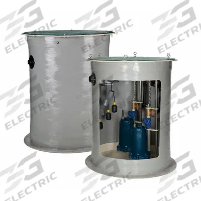 FRANKLIN ELECTRIC Grinder Pump System: Fiberglass, 2 hp, 208/230V AC, 33 gpm @ 10' of Head - Duplex Sewage Grinder Pump Packages