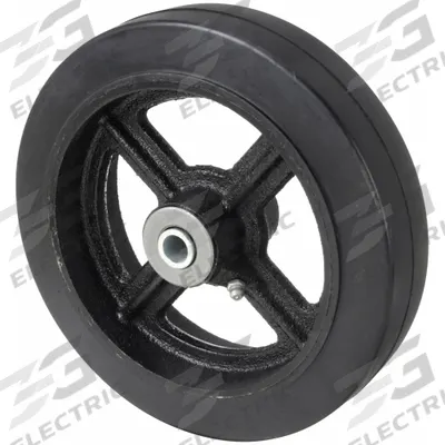 APPROVED VENDOR Caster Wheel: 8 in Wheel Dia., 2 in Wheel Wd, Rubber, 600 lb Load Rating - Rubber Tread on Iron Core Wheels