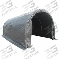 APPROVED VENDOR Temporary Garage: 20 ft Overall Lg, 10 ft Overall Wd, 8 ft Overall Ht, Steel, Gray (MPN 11C546). Key specifications — attr1057256: APPROVED VENDOR; attr1057267: Bungees; attr1057278: Gray; attr1057279: Polyethylene.