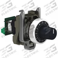 SCHNEIDER ELECTRIC Potentiometer: 22 mm Panel Mounting Size, 470,000 ohm Max Resist Rating (MPN XB4BD912R470K). Key specifications — Manufacturer Part Number: XB4BD912R470K; Series: XB4; Brand: SCHNEIDER; Knob Style: Standard; Bezel Style: Metallic (Black).
