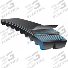 GATES Banded Cogged V-Belt: BX95, 2 Ribs, 98 in Outside Lg, 1 13/32 in Top Wd, 13/32 in Thick (MPN 2/BX95)