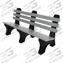 ULTRASITE Outdoor Bench: Comfort Park Avenue, 72 in Overall Lg, 33 1/2 in Overall Ht, Gray, Black (MPN PB 6GRACPAE). Key specifications — Manufacturer Part Number: PB 6GRACPAE; Brand: ULTRASITE; Frame Color: Black; Product Type: Outdoor Bench; Seat Color: Gray; Series: Comfort Park Avenue.