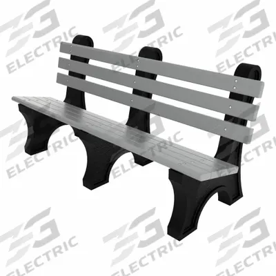 ULTRASITE Outdoor Bench: Comfort Park Avenue, 72 in Overall Lg, 33 1/2 in Overall Ht - Vandal Resistant Resinwood Benches