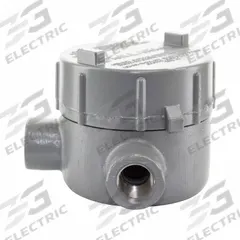 Conduit Outlet Body: Aluminum, GE, 3/4 in Trade Size, L Body, 19 cu in Body Capacity (MPN GECLT-2). Key specifications — Series: For Standard Body; Compatible Conduit Trade Size: 3/4 in; Thread Gender: Female; Hub Style: Threaded; Cover Included: Yes; Body Style: L; Connection Type: Threaded; Back Type: Flat.