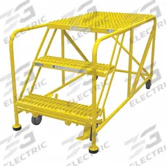 COTTERMAN Work Platform: 2.5 ft Platform Ht - Max, 24 in x 48 in, Steel, 800 lb Load Capacity (MPN 3WP2448A3B8AC2P6). Key specifications — Folding: Not Foldable; Mobility: Rolling; Components Included: Rubber Foot Pads; Use Location: Indoor; Brand: COTTERMAN; Color: Yellow; Height Adjustability: Fixed Height; Includes Handrails: Handrails Not Included.