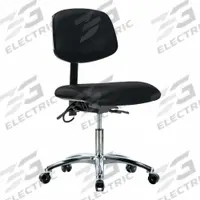 ESD Chair: Vinyl, Armless, Ht Range 19 in to 24 in, 18 1/2 in Seat Wd, 17 in Seat Dp, 5 Casters (MPN BR-ESD-VDHCH-CR-T1-A0-EC-ESDBLK). Key specifications — Foot Support: No; Back Tilt Backward: 13.5°; Back Tilt Forward: 10.5°; Base Material: Aluminum; Brand: APPROVED VENDOR; Product Type: ESD Chair; ESD-Safe: ESD-Safe; Seat Tilt Backward: 3°.