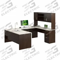 BESTAR U-Shaped Office Desk: White Chocolate, 65 in Overall Wd, 93 5/8 in Overall Dp (MPN 52414-31). Key specifications — Color: White Chocolate; Desktop Color: White Chocolate; Material: Particle Board; Product Material: Laminate Particle Board.